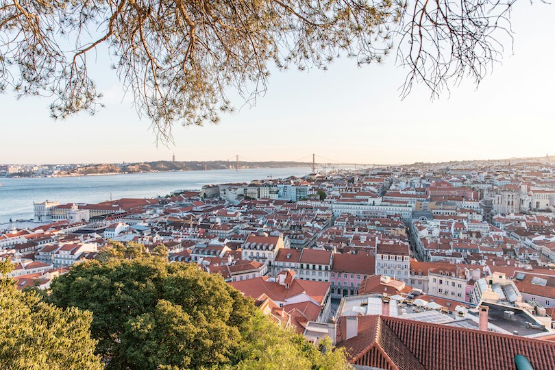 View of downtown Lisbon from a viewpoint during daytime 