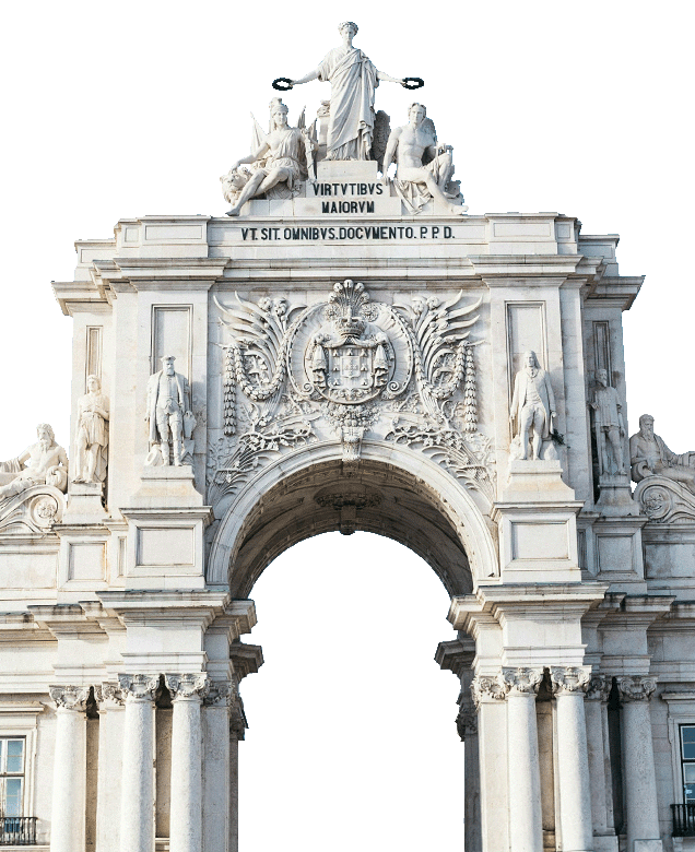 Triumphal arch in Rua Augusta, one of Lisbon’s iconic landmarks