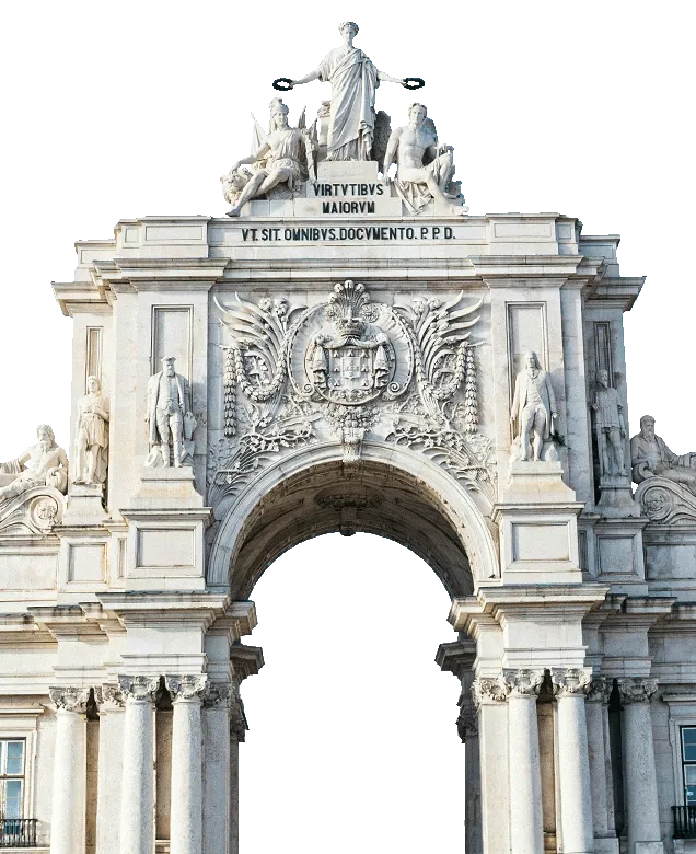 Triumphal arch in Rua Augusta, one of Lisbon’s iconic landmarks